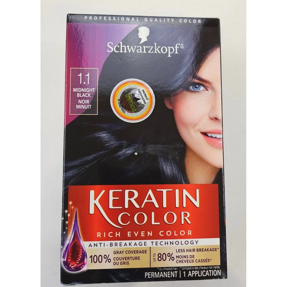 Schwarzkopf Keratin Color Permanent Hair Dye‎ Lot 3 Onyx Midnight Black Cocoa